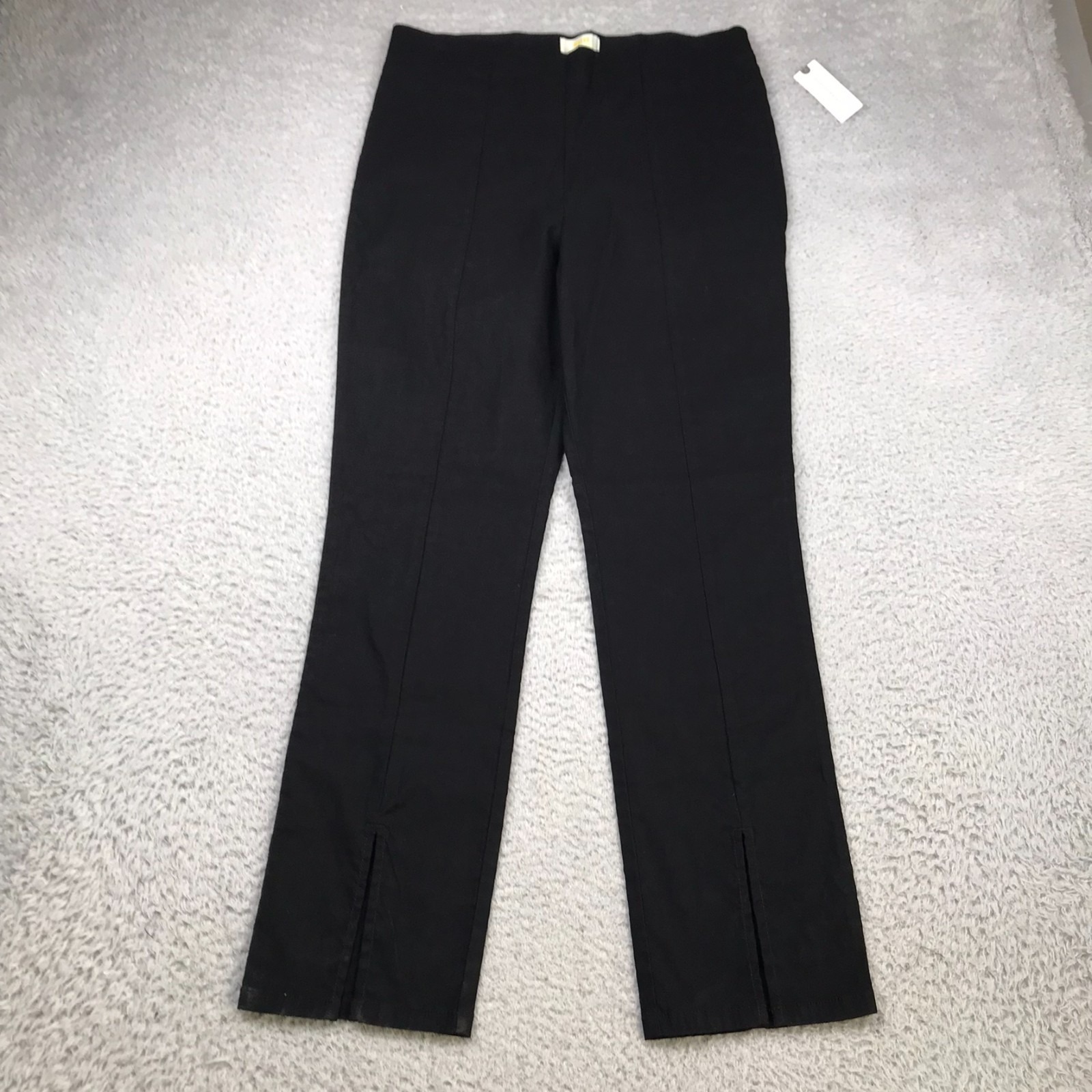 Maeve Anthropologie Pants Womens L Black Linen Blend Split Front Slacks New Nwt